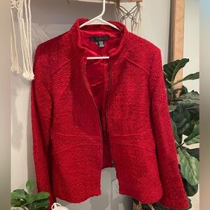 ZARA Red Wool Zip Jacket size 12